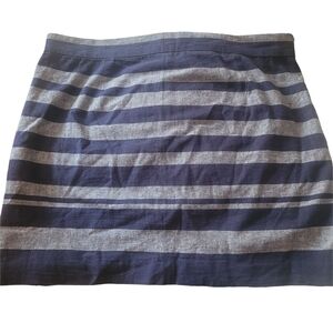 Gap Navy and Gray Striped Linen Blend Chambray Mini Skirt 8